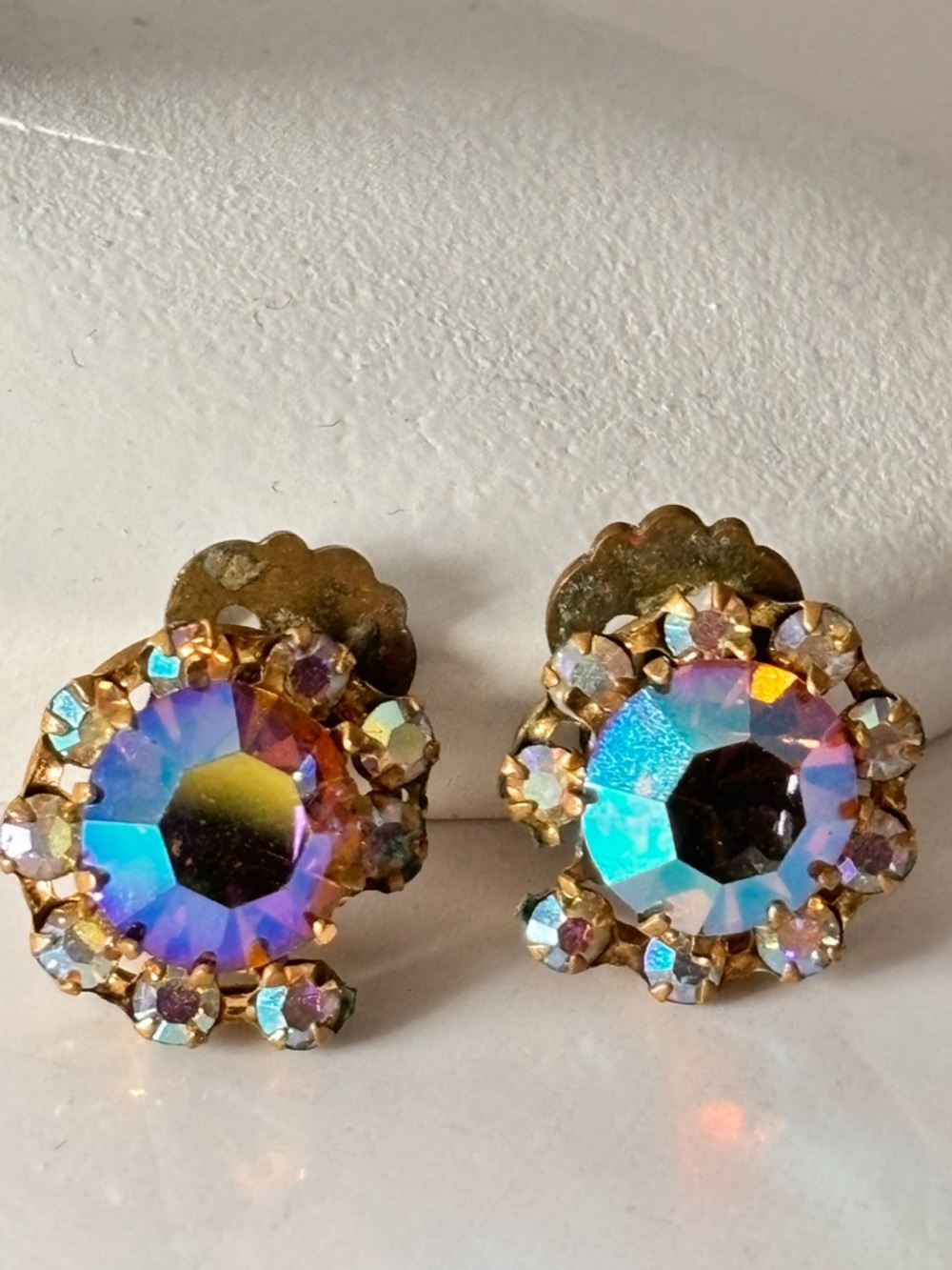 Triad AB clip-on earrings from the 1950s/60s